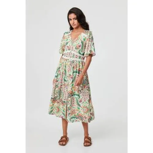 Printed 1/2 Flared Sleeve Midi Dress women's Long Dress in - Izabel London - Modalova