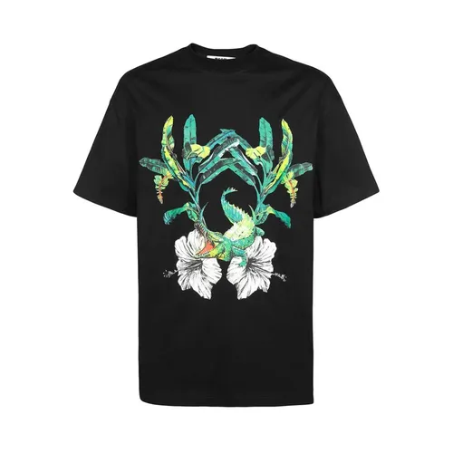 Printed Cotton T-shirt - Msgm - Modalova