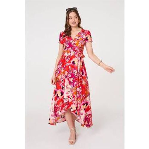 Printed Short Sleeve Wrap Midi Dress women's Long Dress in - Izabel London - Modalova