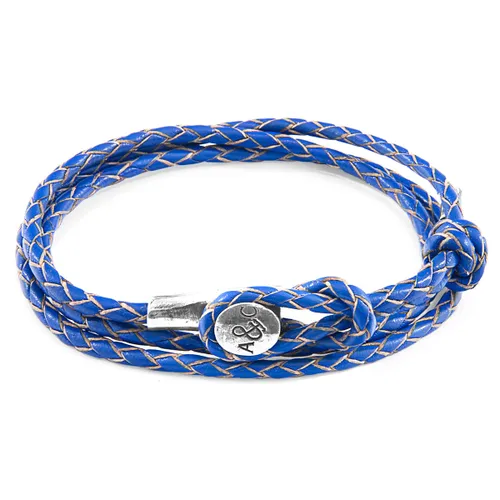 Royal Dundee Silver and Braided Leather Bracelet - ANCHOR & CREW - Modalova