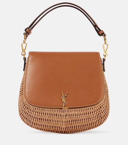 Voltaire leather and wicker tote bag - Saint Laurent - Modalova