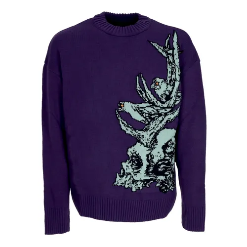 Skull Jacquard Sweater Purple Dust - Dolly Noire - Modalova
