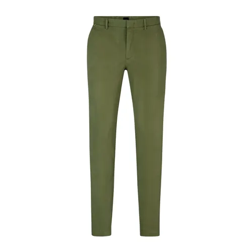 Slim Fit Cotton Chino Pants Green - Hugo - Modalova