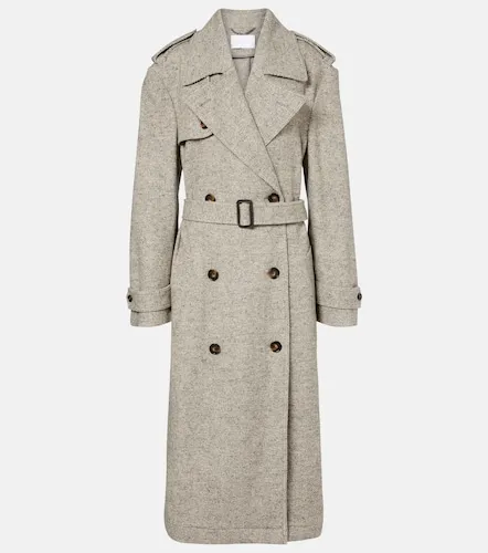 Herringbone wool and silk trench coat - Stella McCartney - Modalova
