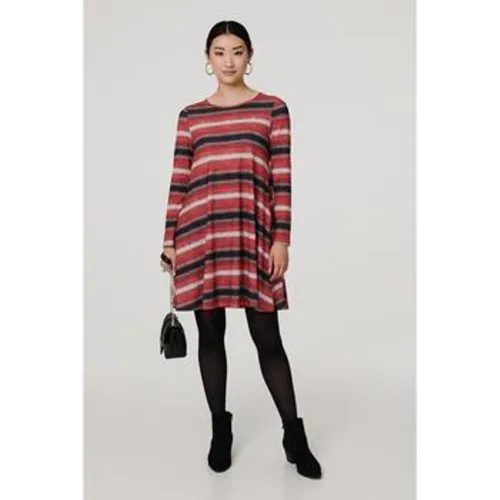Striped Long Sleeve Short Swing Dress women's Dress in - Izabel London - Modalova