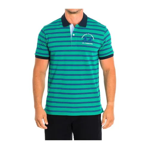 Striped Short Sleeve Polo Shirt - La Martina - Modalova