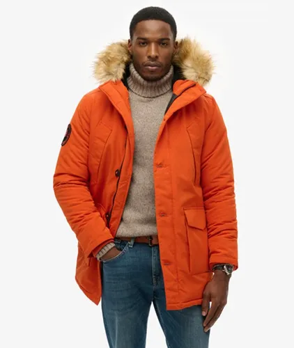 Men's Everest Hooded Faux Fur Parka / Pureed Pumpkin - Size: XS - Superdry - Modalova