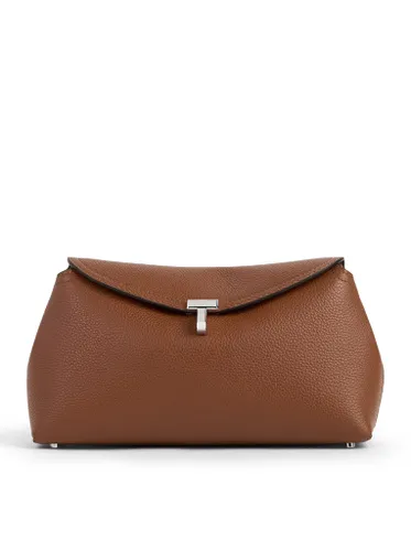 T-LOCK HAMMERED LEATHER CLUTCH - Woman - Toteme - Modalova