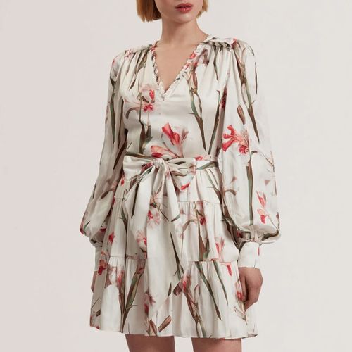 Grey Cuiaba Pleat Detail V-Neck Mini Dress - Size 8 - Ted Baker - Modalova