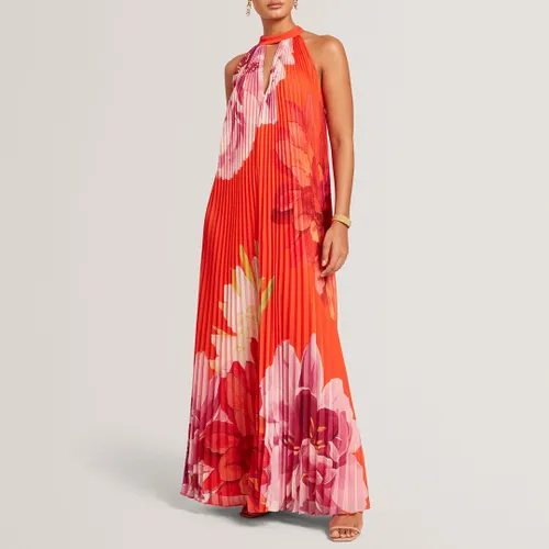 Materva Halter Pleat Maxi Dress - Size 10 - Ted Baker - Modalova