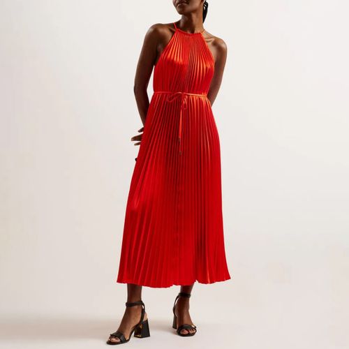 Melike Pleated Halterneck Midi Dress - Size 8 - Ted Baker - Modalova