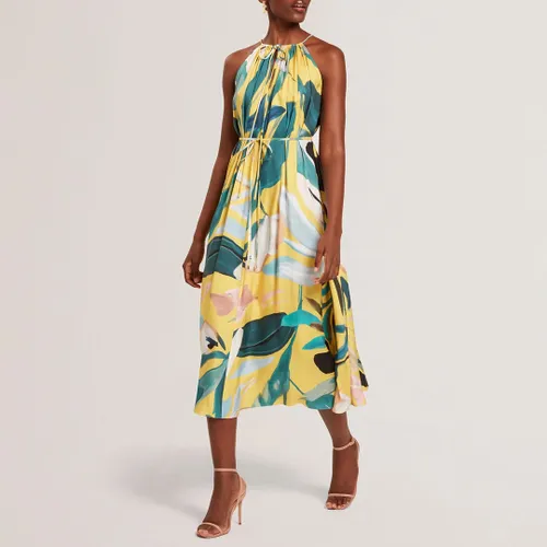 Reelia Print Halter Midi Dress - Size 10 - Ted Baker - Modalova