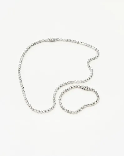 Tennis Round Necklace & Bracelet Set | Silver Plated/Sterling Silver/Cubic Zirconia - Missoma - Modalova