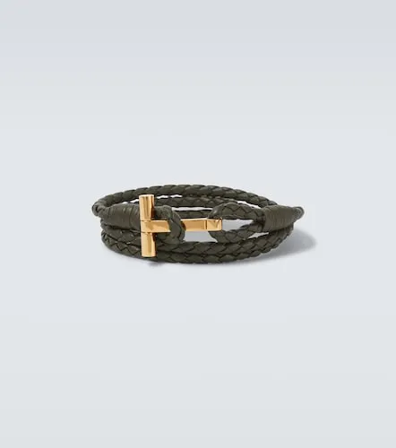 Tom Ford T braided leather bracelet - Tom Ford - Modalova