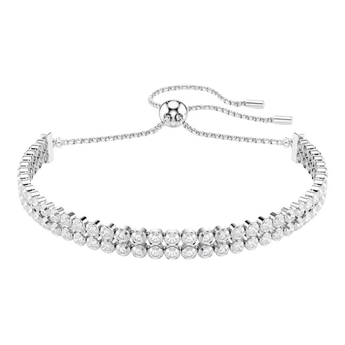 Unisex Matrix Tennis Bracelet White Rhodium-Plated 5678252 - Swarovski - Modalova