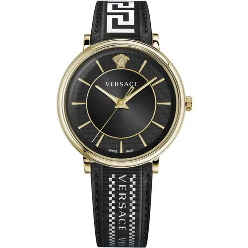 V-Circle Leather Bracelet Watch - Versace - Modalova
