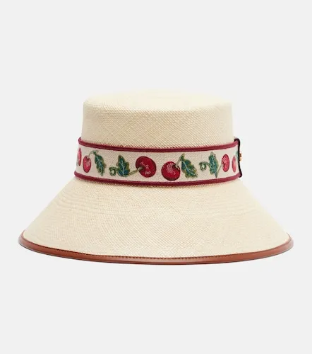 Cherryfic straw bucket hat - Valentino - Modalova