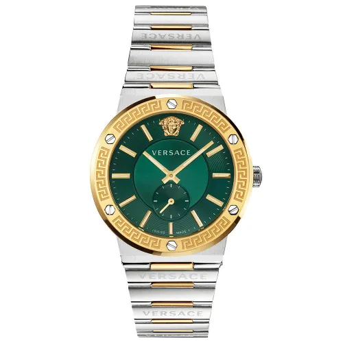 VEVI00420 Men's Watch Greca Two-Tone Green Dial - Size One Size - Versace - Modalova