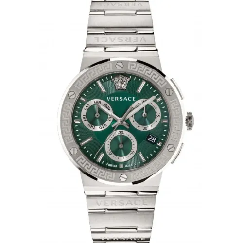 VEZ900121 Greca Logo Chrono Luxury Men's Watch - Size One Size - Versace - Modalova