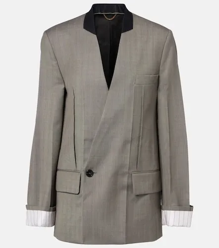 Herringbone virgin wool blazer - Victoria Beckham - Modalova