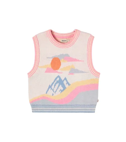 Maria cotton jacquard sweater vest - Wheat - Modalova