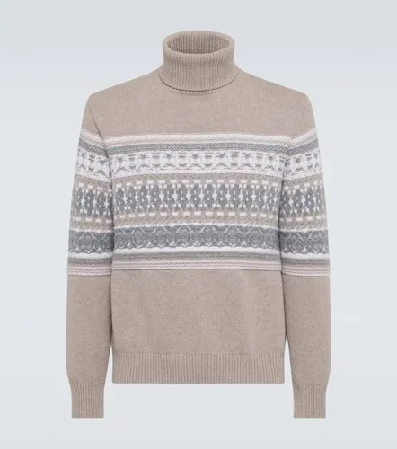 Jacquard cashmere turtleneck sweater - Zegna - Modalova